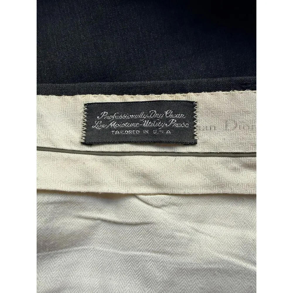 Vintage Christian Dior Monsieur Pants Men's 34X32 Pleated Gray Tailored in USA